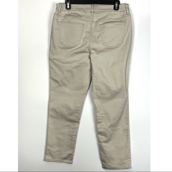 Chico’s Cotton Stretch So Slimming Ankle Pants Women’s  Beige Tan Sz: 1 (M/8) - Picture 2 of 13